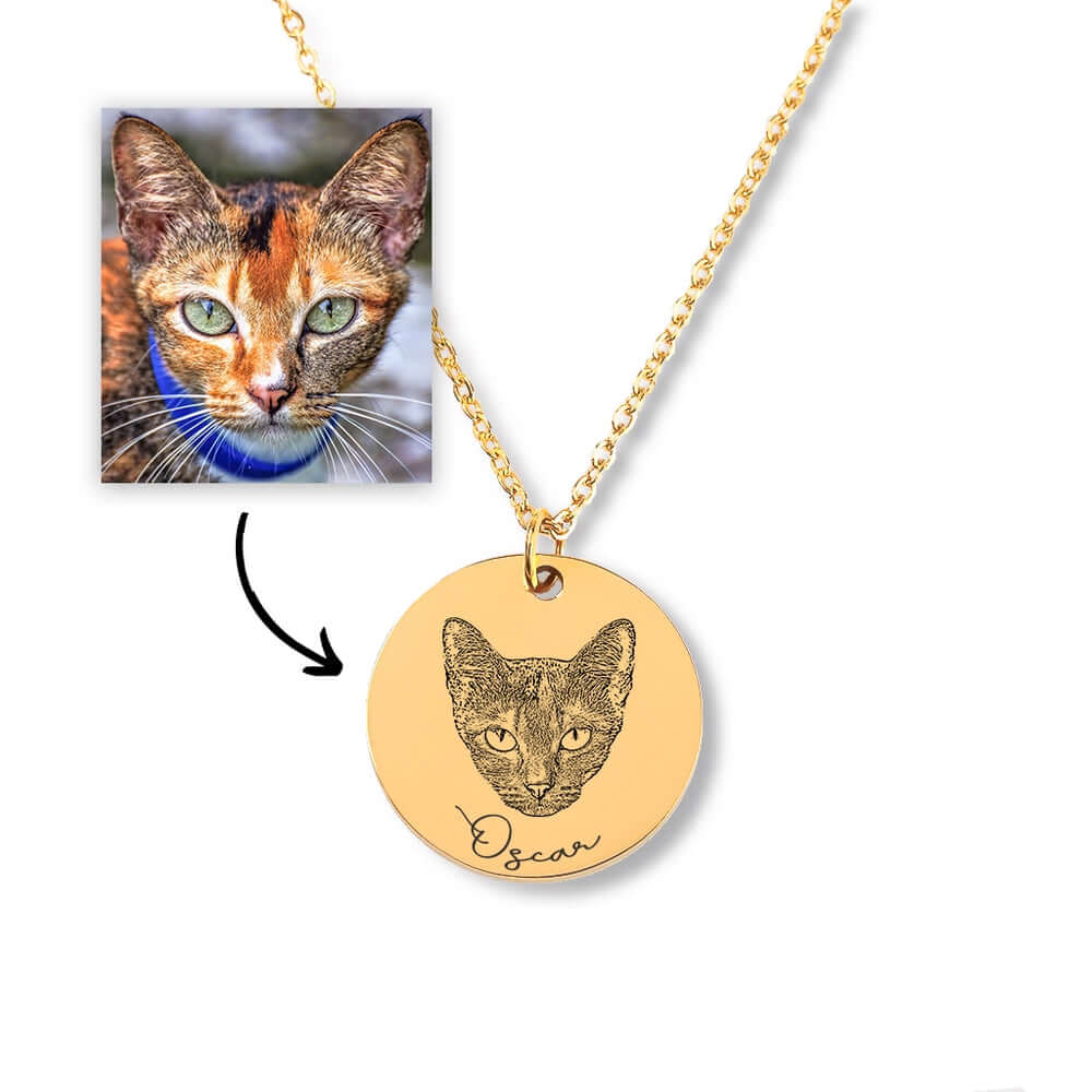 Custom Dog Portrait Necklace - Dog Mom Necklace Personalized