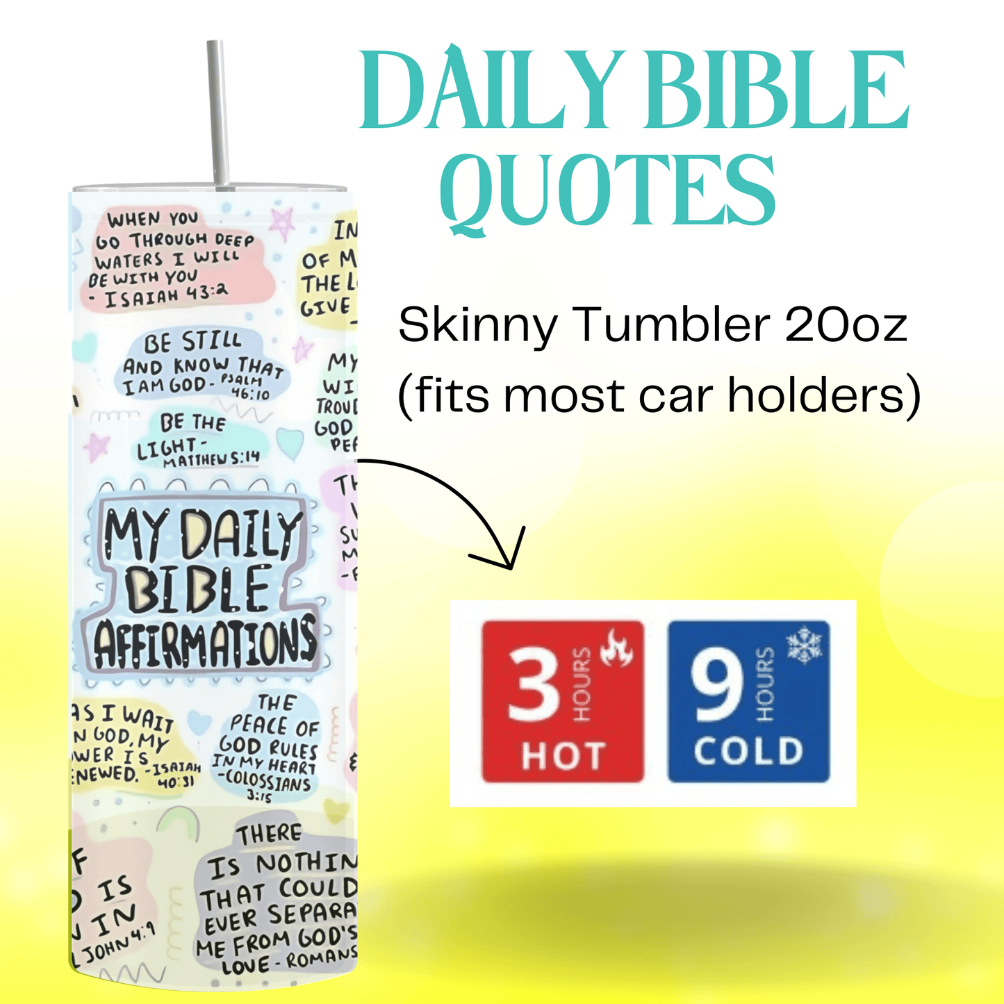 My Daily Bible Affirmations Tumbler, Christian Verses
