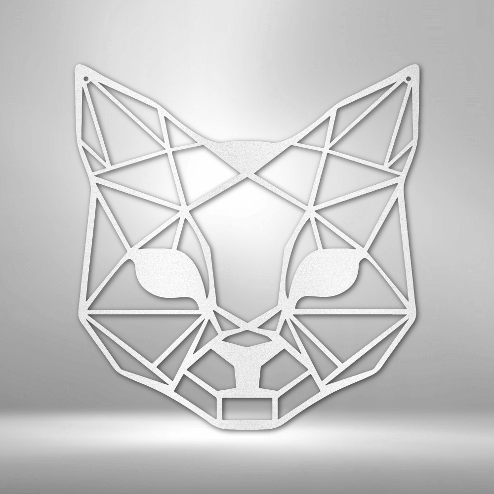 Geometric Cat - Steel Sign- Metal Wall Art - Cat Metal Sign Home Decor