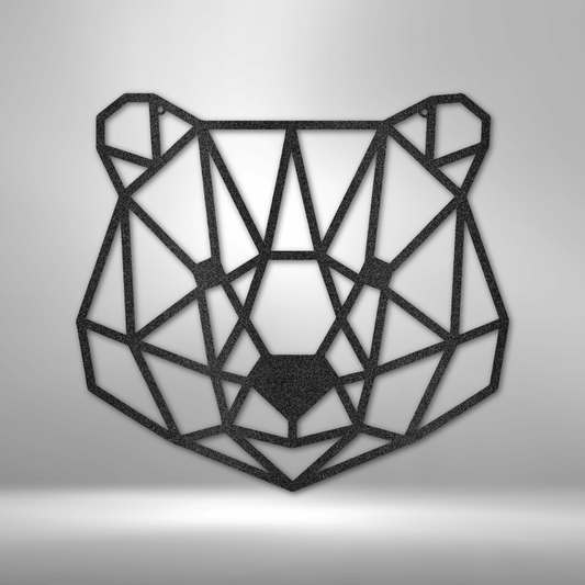 Geometric Bear - Steel Sign- Metal Wall Art - Bear Metal Sign Home Decor