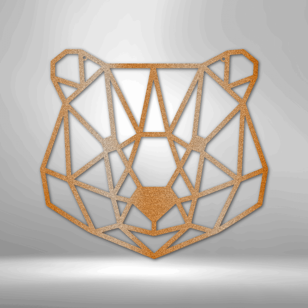 Geometric Bear - Steel Sign- Metal Wall Art - Bear Metal Sign Home Decor