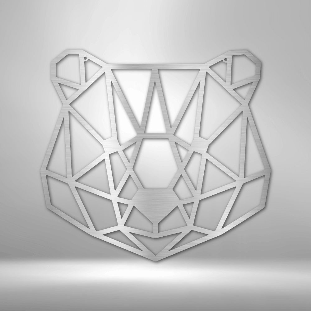 Geometric Bear - Steel Sign- Metal Wall Art - Bear Metal Sign Home Decor
