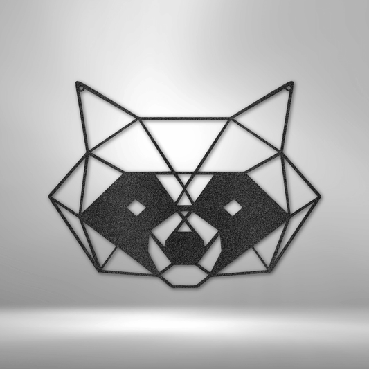 Geometric Raccoon - Steel Sign- Metal Wall Art - Raccoon Metal Sign Home Decor