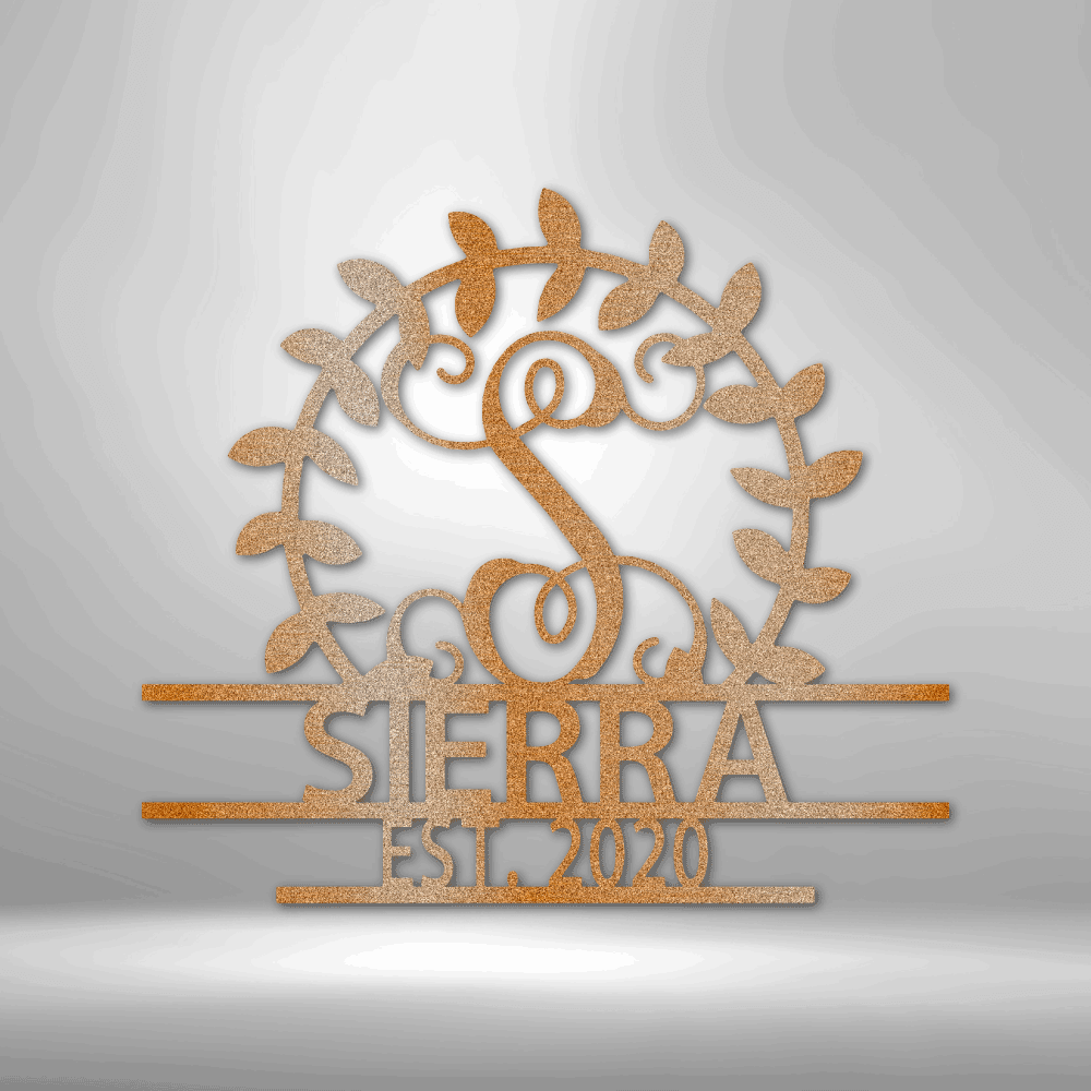 Personalized Crest - Steel Sign - Custom Family Last Name Metal Wall Monogram Sign