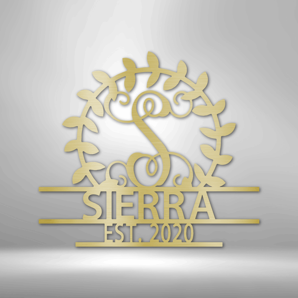 Personalized Crest - Steel Sign - Custom Family Last Name Metal Wall Monogram Sign