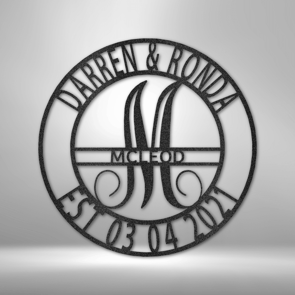 Elaborate Name - Steel Sign - Personalized Metal Wall Art Monogram Sign
