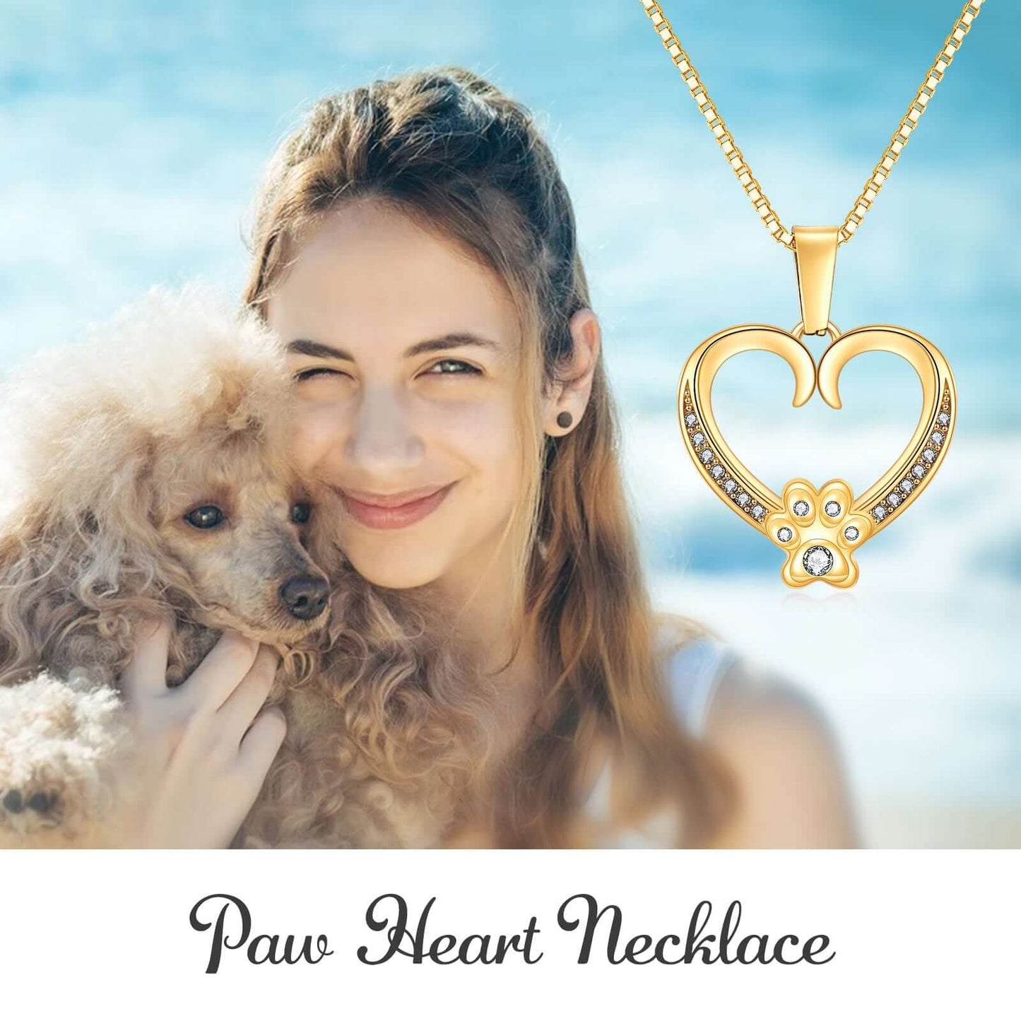 Paw Heart Necklace With Lumenglass Stand - To The Worlds Best Dog Mom