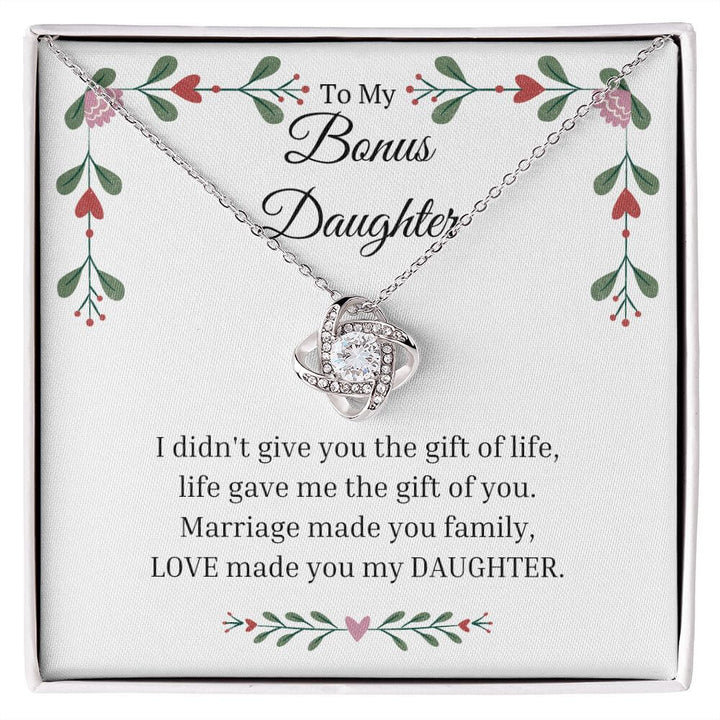 To My Bonus Daughter, Daughter In Law, Necklace Gift From Mother