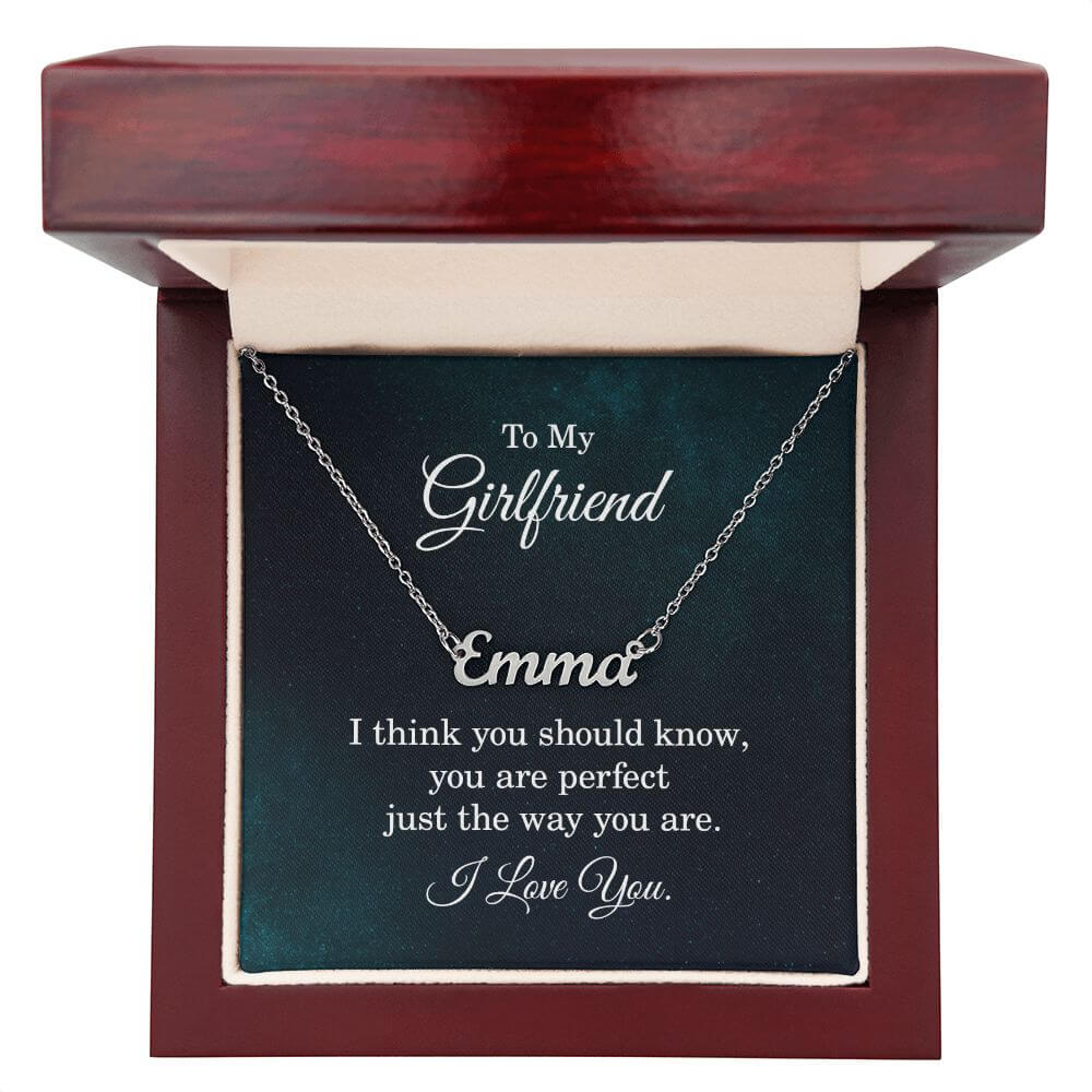 To My Girlfriend Custom Name Necklace Gift, Personalized Name Necklace For Her, You Are Perfect