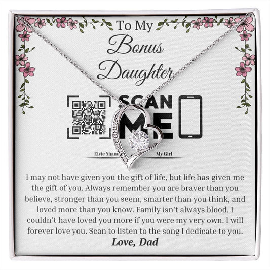 To My Bonus Daughter I May Not Have Given You The Gift Of Life, Family Isn't Always Blood, Heart Necklace Step Dad